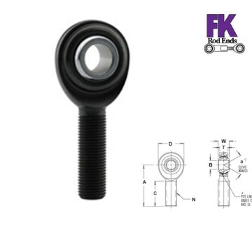 10 Rotules Heim (rod Ends) XML 10 - Filetage Mâle 5/8" X 5/8"-18 Gauche (LH) - Avec écrous