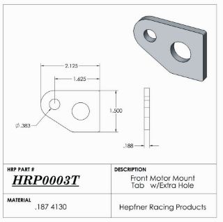 Picture of Tab, Front Motor Mount, 0.187" Thick, 4130