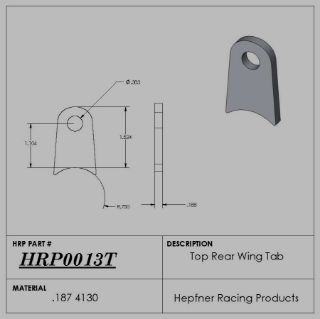 Picture of Tab, Top Wing Rear Tab, 0.187", 4130