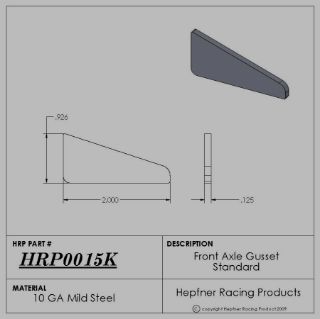 Picture of Gusset, Front Axle, 10 GA, Standard, MS