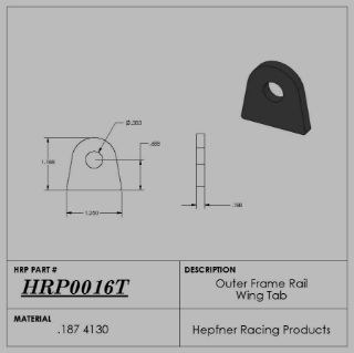 Picture of Tab, Outer Frame Rail Wing, 0.187" Thick, 4130