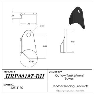 Picture of Outlaw Tank Mount Lower RH, 0.125", 4130