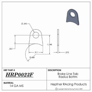 Picture of Tab, Brake Line Radius Bottom, 0.075" Thick, MS