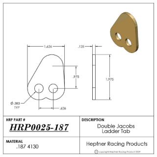 Picture of Tab, Double Jacobs Ladder, Upper, 0.187", 4130