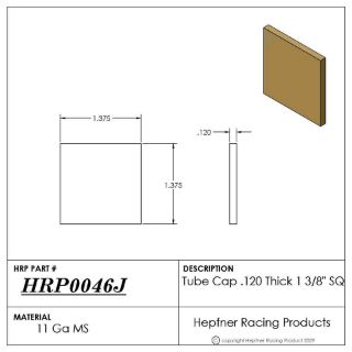 Picture of Tube Cap Square .120 Thick