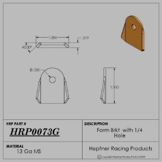 Picture of Formed Bracket, MS, 0.095" Thick, 0.250" Hole, 0.219" Depth