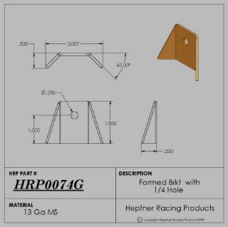 Picture of Formed Bracket, MS, 0.095" Thick, 0.250" Hole, 0.530" Depth