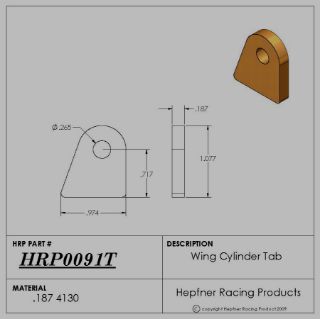 Picture of Wing Cylinder Tab, 4130, 0.187" Thick