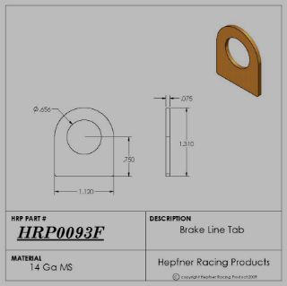 Picture of Brake Pedal Tab, 4130, 0.075" Thick