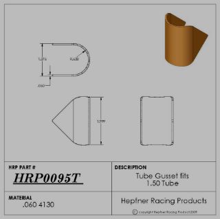 Picture of Tube Gusset, 4130, 0.060" Thick