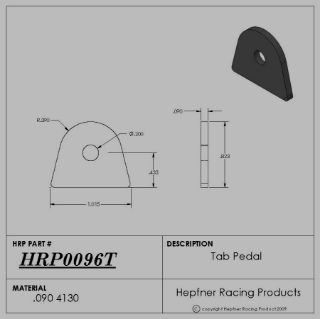 Picture of Pedal Tab, 4130, 0.090"