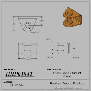 Picture of Clevis Shock Mount Small, MS, 0.135" Thick