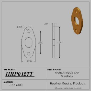 Picture of Sure Lock Shifter Cable Tab, 4130, 0.187" Thick