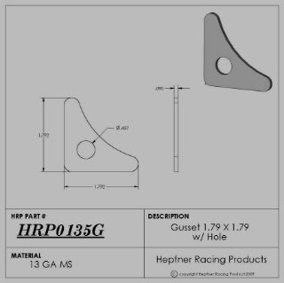 Picture of Gusset, MS, 0.0897" Thick, 1.79" x 1.79" With Hole