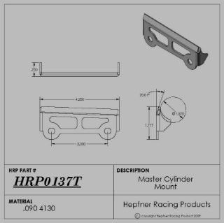 Picture of Master Cylinder Mount, 4130, 0.090"