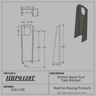 Picture of Fuel Tank Upper Bracket, 4130, 0.060" Thick