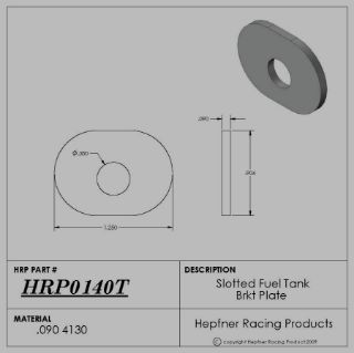 Picture of Fuel Tank Bracket Palte, 4130, 0.090" Thick