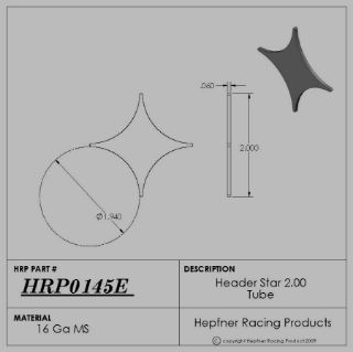 Picture of Header Star 2.00" Tube, MS, 0.060" Thick