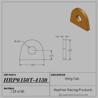 Picture of Wing Tab, 4130, 0.125" Thick