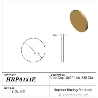 Picture of Tube Cap, MS, 0.060" Thick