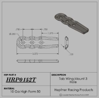 Picture of 3 Hole Wing Mount Tab