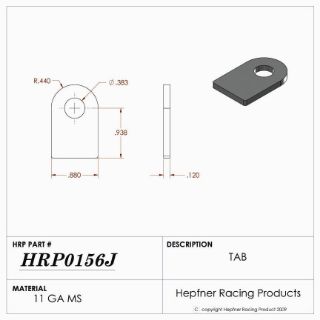 Picture of Tab, MS, 0.120" Thick, 0.383" Hole