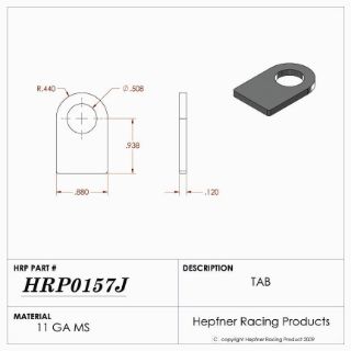 Picture of Tab, MS, 0.120" Thick, 0.508" Hole