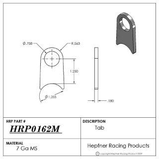 Picture of Tab, MS, 0.180" Thick, 0.758" Hole