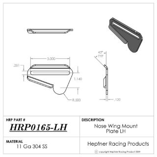 Picture of Bracket, Nose Wing Mount Plate, LH