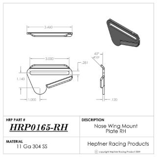 Picture of Bracket, Nose Wing Mount Plate, RH