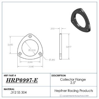 Picture of Exhaust Collector Flange, Stainless Steel, 0.312" Thick x 2.5" Dia