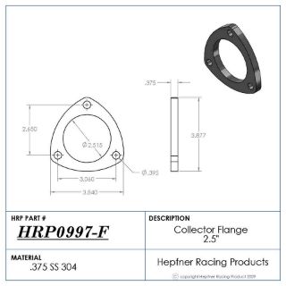 Picture of Exhaust Collector Flange, Stainless Steel, 0.375" Thick x 2.5" Dia