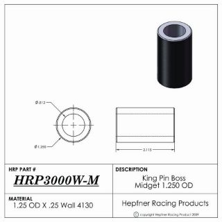 Picture of King Pin Boss, Midget, 4130, 1.25" OD x 0.250" Wall