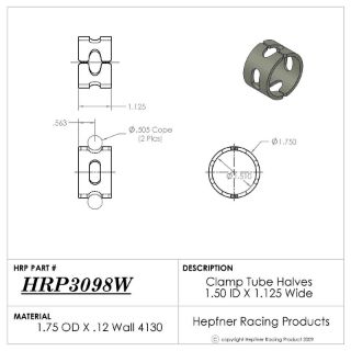 Picture of Torsion Tube Nose Wing Clamp, 1.125" Wide