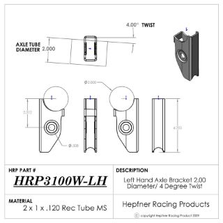 Picture of 2.00" Axle LH Bracket Lite Weight