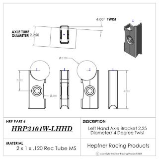 Picture of 2.25" Axle LH Bracket Heavy Duty