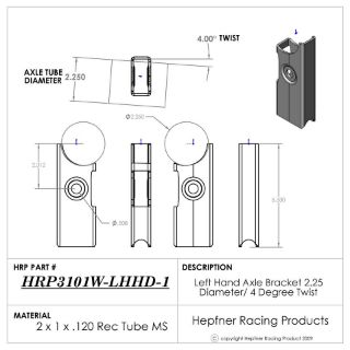 Picture of 2.25" Axle LH Bracket Heavy Duty, Tall