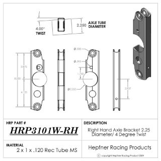 Picture of 2.25" Axle RH Bracket 8.00" Split