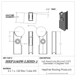 Picture of 2.375" Axle LH Bracket Heavy Duty, Tall