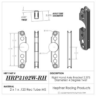 Picture of 2.375" Axle RH Bracket 8.25" Split