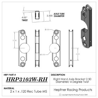 Picture of 2.50v Axle RH Bracket 8.00" Split