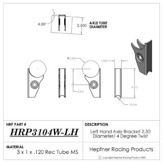 Picture of 2.50" Outlaw Axle Bracket LH