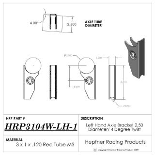 Picture of 2.50" Outlaw Axle Bracket LH, Tall