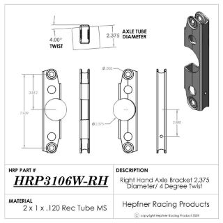 Picture of 2.375" Axle Bracket RH 8.00" Split