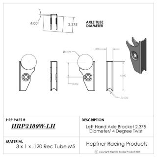 Picture of 2.375" Outlaw Axle Bracket LH