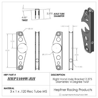 Picture of 2.375" Outlaw Axle Bracket RH 8.25"