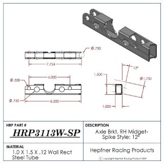 Picture of RH Midget Axle Bracket 12°