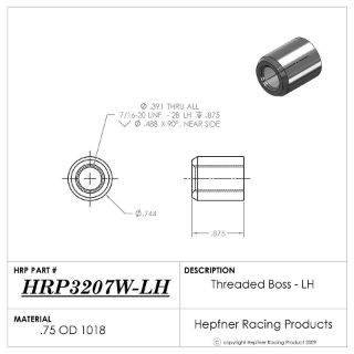 Picture of Rod End Boss LH 7/16 Thread, Fits 0.875" OD, 0.065" Wall