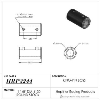 Picture of Mini King Pin Boss 0.625" Thru