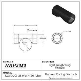 Picture of Super Light Weight King Pin Boss, 1.25" OD, 4130